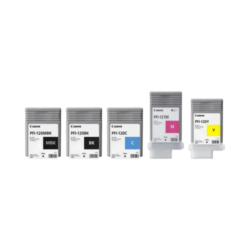 Pack 5 cartouches Canon Original PFI-120 / PFI-121 pour imagePROGRAF TM Pack 5 cartouches Canon Original PFI-120 / PFI-121 pour imagePROGRAF TM — vue de face — YouShop DZ