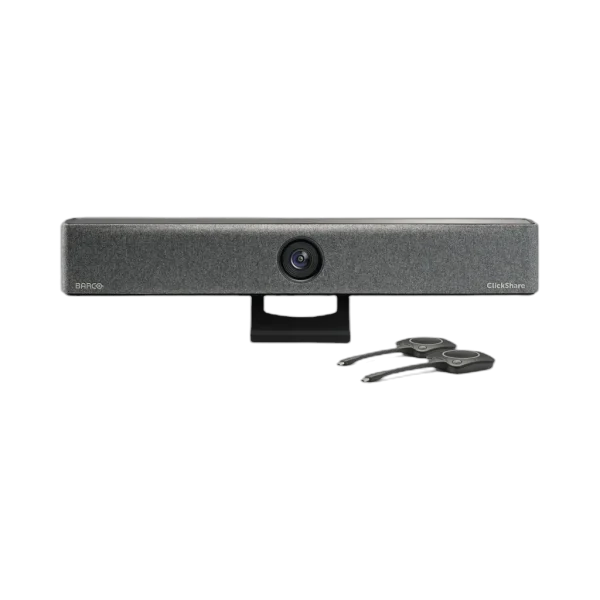 Barco ClickShare Bar Pro — Barre de visioconférence 4K sans fil tout-en-un, 2 boutons Barco ClickShare Bar Pro — Barre de visioconférence 4K sans fil tout-en-un, 2 boutons — vue de face — YouShop DZ