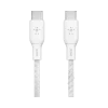Belkin BOOST CHARGE Câble USB-C vers USB-C 3 m tressé blanc 100 W (CAB014bt3MWH) Belkin BOOST CHARGE Câble USB-C vers USB-C 3 m tressé blanc 100 W (CAB014bt3MWH) — vue de face — YouShop DZ