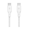 Belkin BOOST CHARGE Câble USB-C vers USB-C 3 m tressé blanc 100 W (CAB014bt3MWH) Belkin BOOST CHARGE Câble USB-C vers USB-C 3 m tressé blanc 100 W (CAB014bt3MWH) — vue complémentaire — YouShop DZ