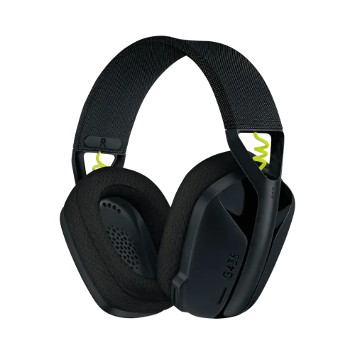 Casque gaming sans fil Logitech G435 Lightspeed + Bluetooth noir et jaune fluo (981-001050) Casque gaming sans fil Logitech G435 Lightspeed + Bluetooth noir et jaune fluo (981-001050) — vue de face — YouShop DZ