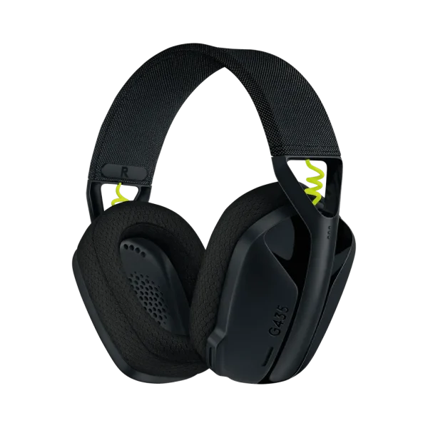 Casque gaming sans fil Logitech G435 Lightspeed + Bluetooth noir et jaune fluo (981-001050) Casque gaming sans fil Logitech G435 Lightspeed + Bluetooth noir et jaune fluo (981-001050) — vue de face — YouShop DZ