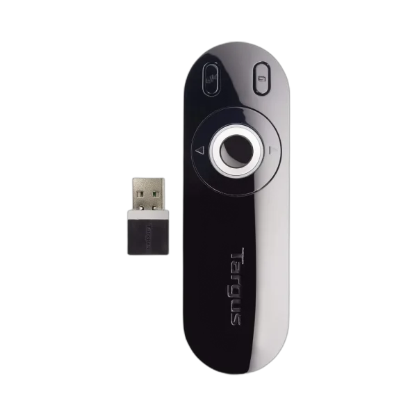 Targus Laser Presentation Remote AMP13EU — Télécommande de présentation 2,4 GHz avec pointeur laser et KeyLock Targus Laser Presentation Remote AMP13EU — Télécommande de présentation 2,4 GHz avec pointeur laser et KeyLock — vue de face — YouShop DZ