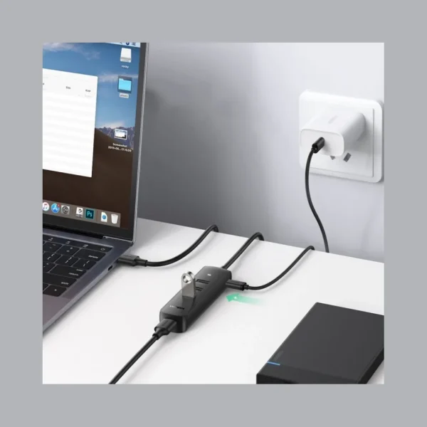 UGREEN Hub USB 3.0 4 ports USB-A 5 Gbps câble 25 cm noir (10915 / CM416) UGREEN Hub USB 3.0 4 ports USB-A 5 Gbps câble 25 cm noir (10915 / CM416) — vue complémentaire — YouShop DZ