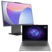 laptop et all in one l'un a coté de l'autre